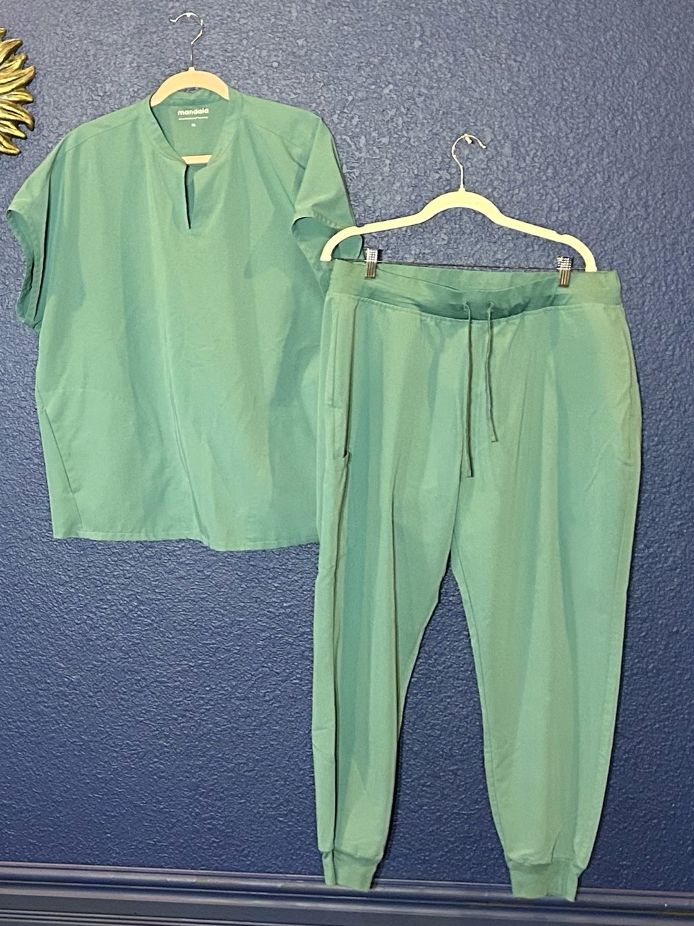 Women’s Teal Jogger scrub set by Mandala.